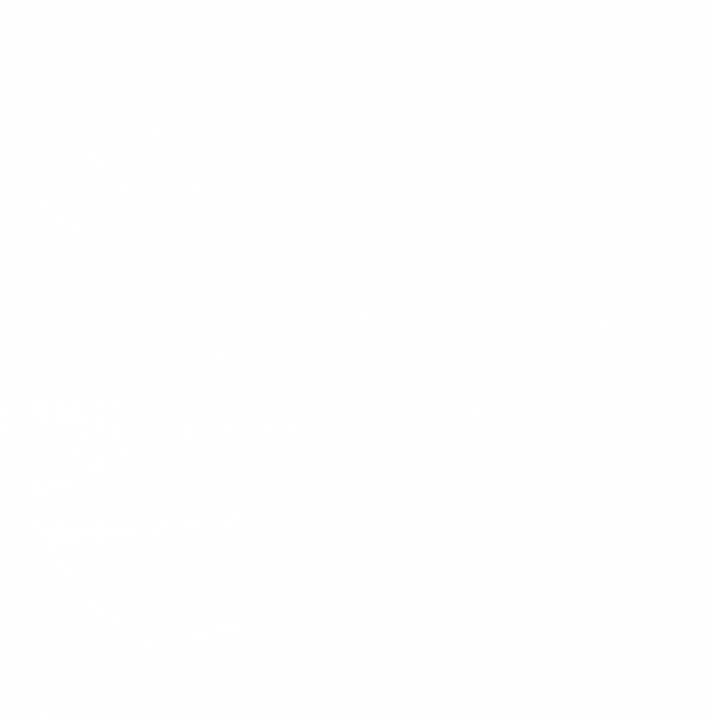 white lost caparica surfhouse logo with waves and the sun